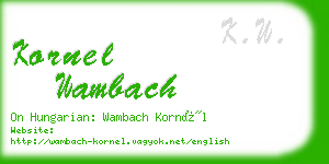 kornel wambach business card